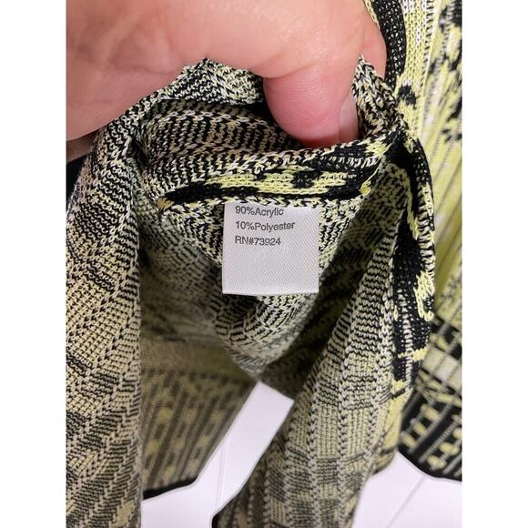 Ming Wang Womens Black and Yellow Open Front Knit Cardigan Size 1X - Picture 5 of 5